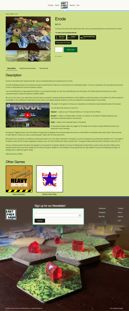 A screenshot of the EastFaceGame website